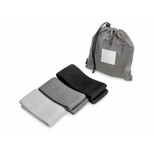 Набор тканевых фитнес-резинок «Shape» - 3 шт, цвет серый, черный