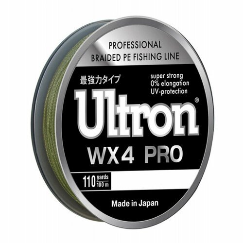 Плетеный шнур ULTRON WX4 Pro 0.21 мм, 15,0 кг, 100м, хаки