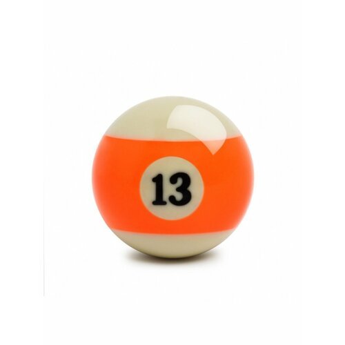 Шар для бильярда №13 38 мм бильярдный шар, белый/оранжевый