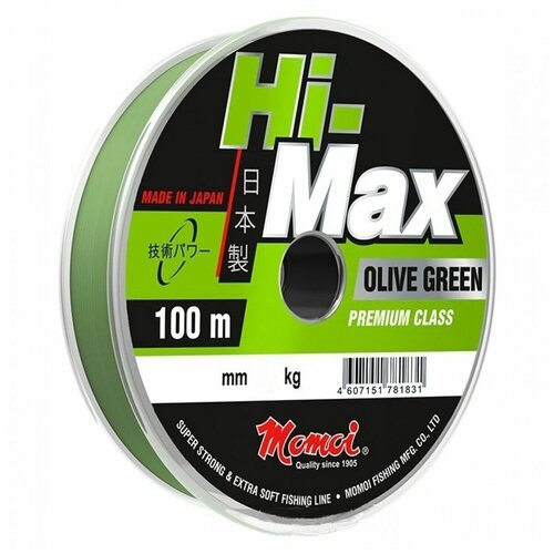 Леска Momoi Hi-Max Olive Green 100м 0.20мм 4.5кг