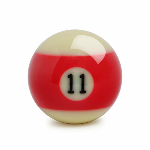 Шар для бильярда №11 38 мм бильярдный шар, белый/красный