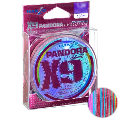 Плетёный шнур Hanzo Pandora Evolution X9 150м. 0.10мм. Multicolor