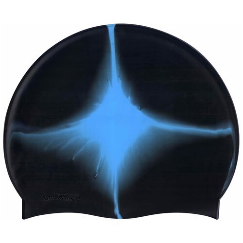 Шапочка для бассейна силиконовая детская/подростковая Light Swim С/LS5, обхват головы 50-55 см, цвет 14, Черный с синим