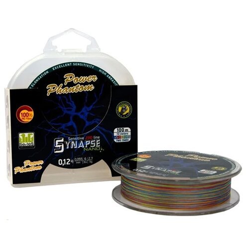 Шнур Power Phantom Synapse NANO PE 100m, multicolor #0,12 (2,7кг), 0,055mm