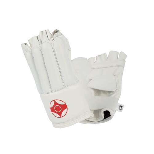 Перчатки снарядные (Шингарты) Clinch Bag Gloves Cut Finger Kyokushinkai белые (размер L/XL)