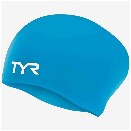 Шапочка для плавания TYR Long Hair Wrinkle-Free Silicone Junior Cap Голубой/420