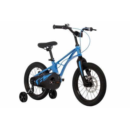 Велосипед NOVATRACK 16' Blast. Магнезиевая рама, синий, полная защ. цепи, диск. тормоз, короткие крылья