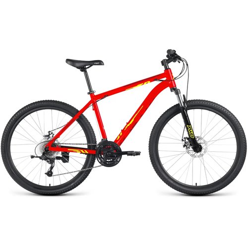Велосипед FORWARD KATANA 27,5 D (27,5' 24 ск. рост. 18') 2023, ярко-красный/желтый, IB3F7Q164BRDXYE
