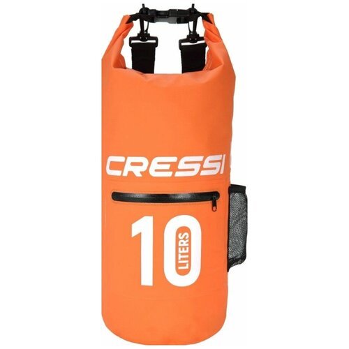 Гермомешок CRESSI с лямкой и карманом DRY BAG ZIP 10 литров оранжевый