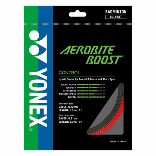 Струна для бадминтона Yonex 10m Aerobite Boost, Gray/Red
