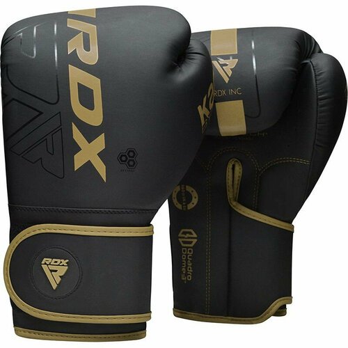 Боксерские перчатки RDX F6 8oz черный/золотой матовый