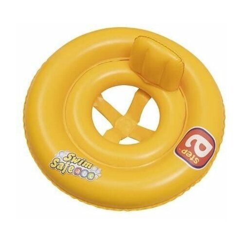 Надувной круг для плавания детский Bestway 32027B с трусами сиденьем, 1-2 года, желтый