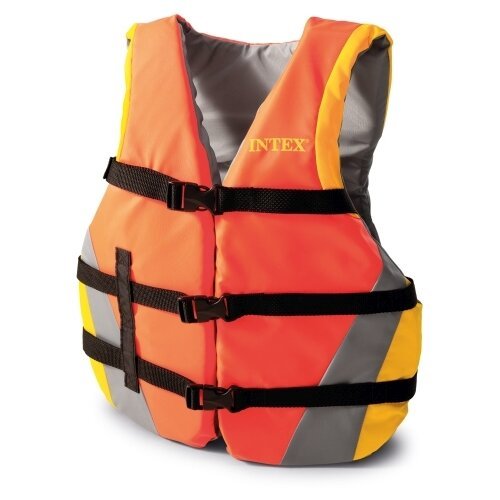 Жилет для плавания Intex 69681, размер one size, 70 кг, оранжевый