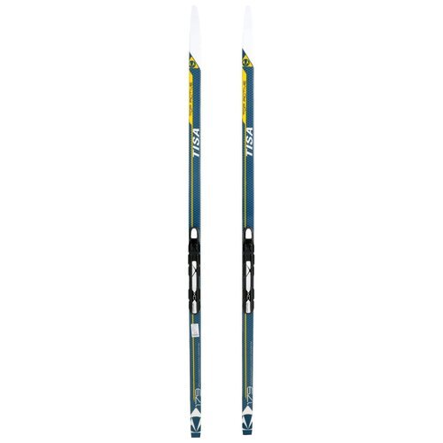 Беговые лыжи Tisa Top active с крепелениями, 194 см, желтый/синий