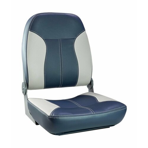 Кресло складное мягкое SPORT с высокой спинкой, синий/серый