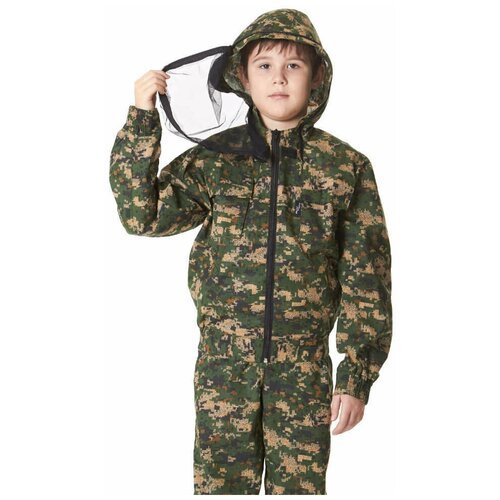 Маскхалат детский камуфляжный костюм цифра 097 с противоэнцефалитной сеткой - СТА-маскдет-сс97 32-34/134-140