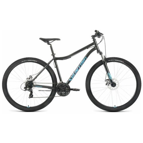 Велосипед горный с колесами 29' Forward Sporting 29 2.2 D черно-бирюзовый 21 скорость, стальная рама 21'