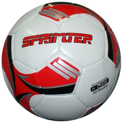 Мяч футбольный/ футбольный мяч/ Мяч для игры в футбол SPRINTER. Материал покрышки - ламинированный полиуретан. Количество панелей - 32, машинная сшивка. Размер 5. Цвет основной: белый, дополнительный: красный.