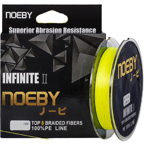 Noeby, Шнур Infinite II 8 Braid Yellow, 150м, 1.2, 0.190мм, 20lb