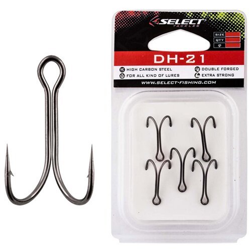 Крючки Select двойные double hook DH-21 #8 (5шт в упаковке)