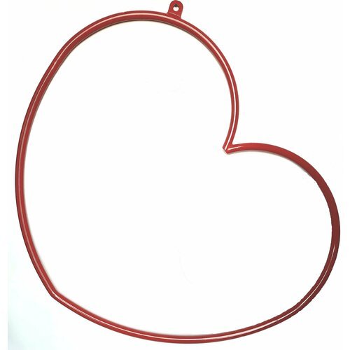 Металлическое сердце для воздушной гимнастики, с подвесом, цвет красный.