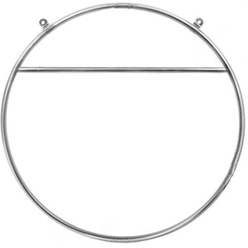 Металлическое кольцо для воздушной гимнастики, с двумя подвесами и перекладиной, цвет серебристый, диаметр 95 см.