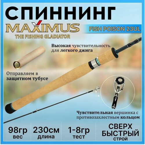 Удилище спиннинговое Maximus FISH POISON 23UL 1-8 гр 180 см
