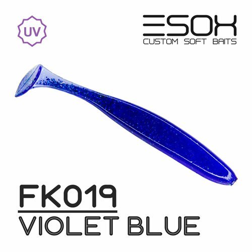 Мягкие приманки Esox SHEASY 4.4' (115мм) # FK019 / Violet Blue (4шт)