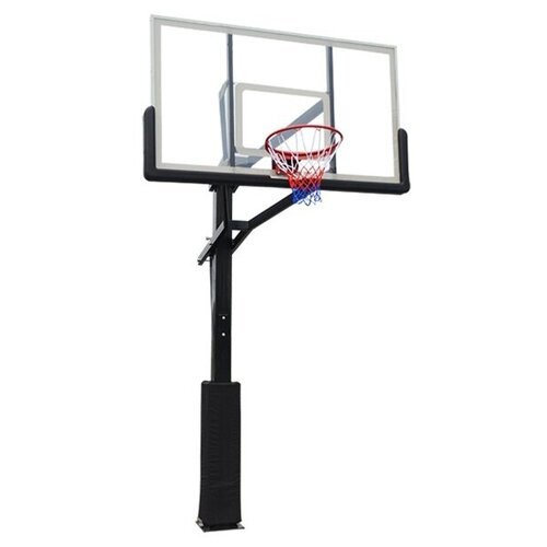 Стационарная баскетбольная стойка DFC ING72G стойка 230-305 см, щит 180 х 105 см, диаметр кольца 45 см, толщина щита 10 мм
