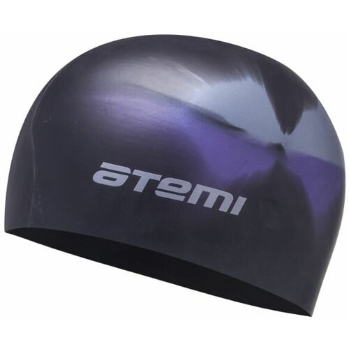 Шапочка для плавания ATEMI MC401, черный/фиолетовый/белый