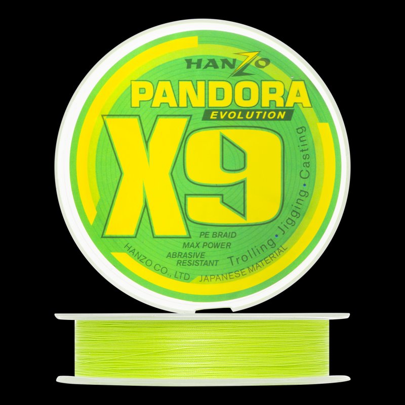 Шнур плетеный Hanzo Pandora Evolution X9 #1,2 0,19мм 150м 150м (green)