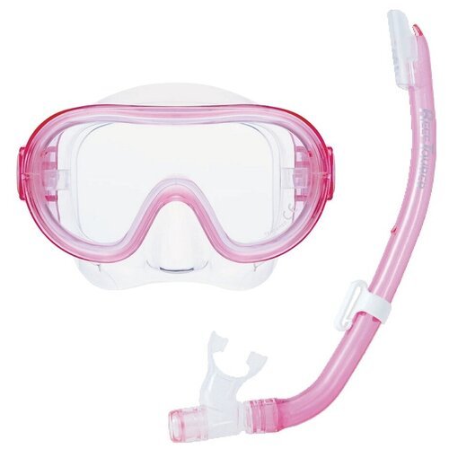 Маска и трубка детский комплект для подводного плавания ReefTourer RCR0204 розовый