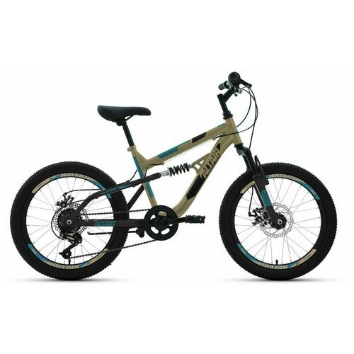 Велосипед ALTAIR MTB FS 20 disc (20' 6 ск. рост 14') 2020-2021, бежевый/черный, RBKT1F106002