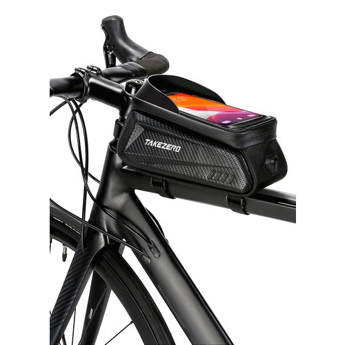 Сумка для велосипеда F-MAX с держателем телефона для защиты от дождя и грязи, черная 1 L