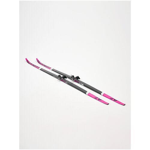 Беговые лыжи комплект VUOKATTI 200 см с креплением 75 мм Wax Black/Magenta
