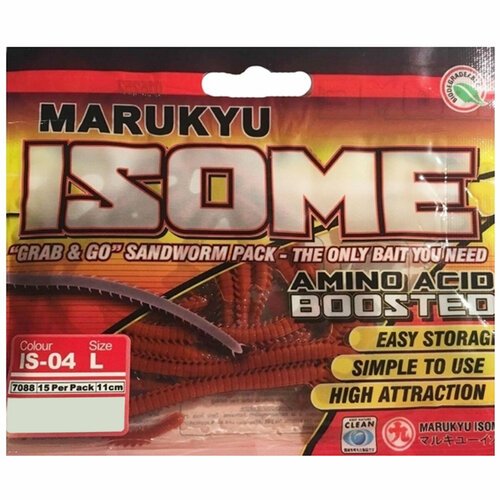 Силиконовая приманка Marukyu Isome L IS04 #Red sandworm