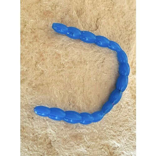 Мягкая силиконовая приманка для мормышки Искусственный Мотыль Bloodworm 50 мм, Голубой /Blue