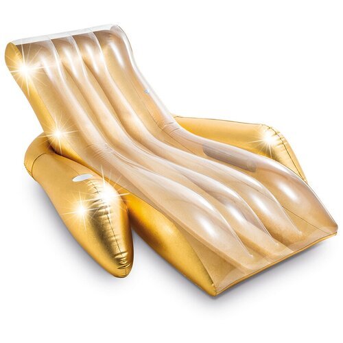 Матрас-шезлонг надувной с подстаканником «Золотой блеск» INTEX 56803
