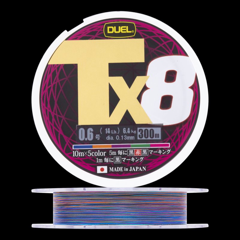 Шнур плетеный Duel PE Tx8 #0,6 0,13мм 300м (5Color)