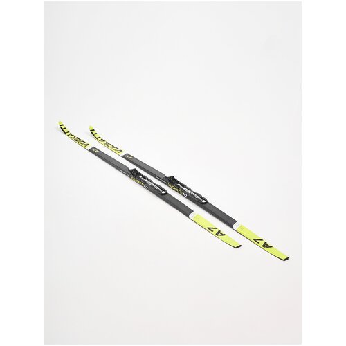 Беговые лыжи комплект VUOKATTI 195 см с креплением NNN Wax Black/Yellow