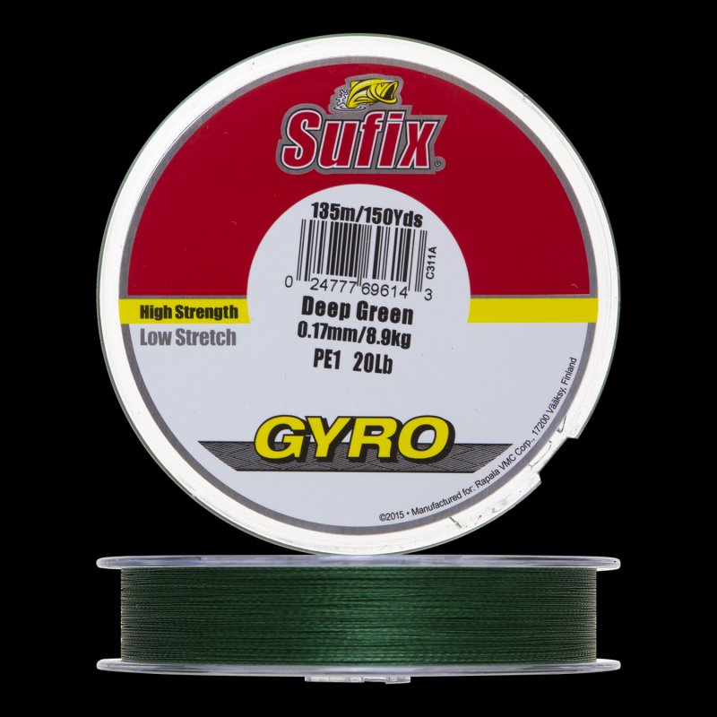 Шнур плетеный Sufix Gyro Braid 0,17мм 135м (green)