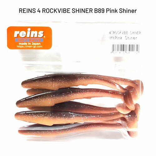 Силиконовая приманка REINS ROCKVIBE SHINER 4' Цв. B89-Pink shiner