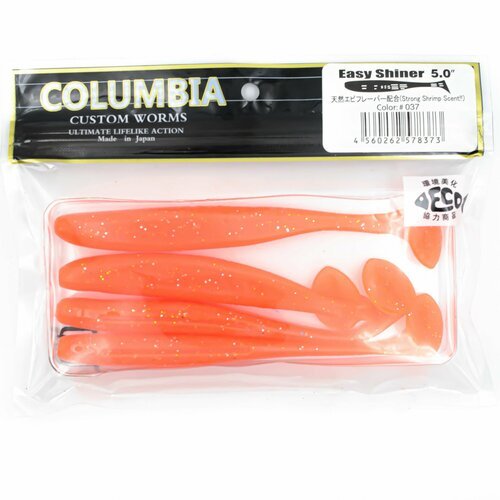 Приманка силиконовая Columbia Easy Shiner 5' #037 4 шт в упаковке