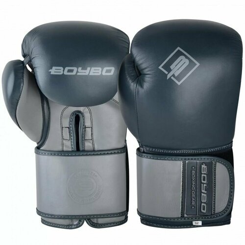 Боксерские перчатки тренировочные, натуральная кожа BoyBo Exist (BBG300) - Металлик (14 oz)