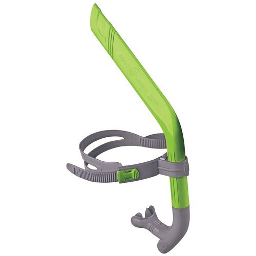 Трубка для плавания MAD WAVE Pro snorkel junior, зеленый/серый