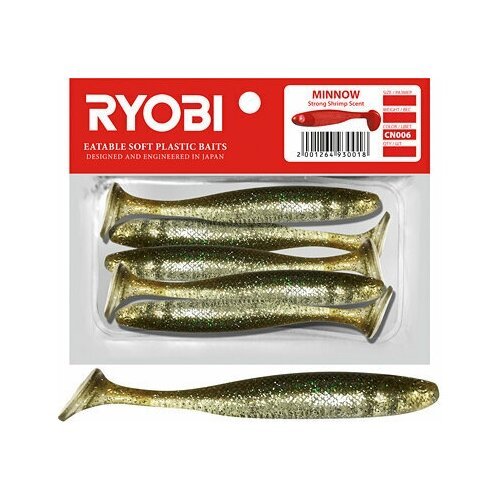 Мягкая силиконовая приманка риппер Ryobi MINNOW (76mm), CN006 (swamp bird), ( упк. 5 шт.)