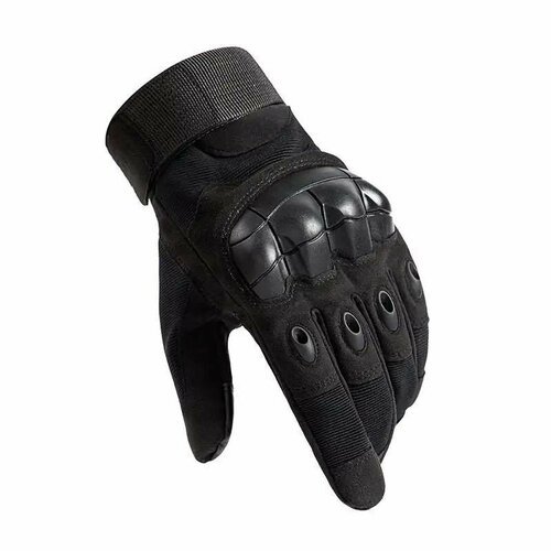 Тактические перчатки с карбоновой защитой рук и пальцев. Спортивные перчатки для охоты, рыбалки и стрельбы, цвет черный L