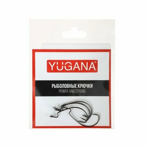 Крючки офсетные YUGANA Wide range worm big eye, № 6, 4 шт. (комплект из 18 шт)