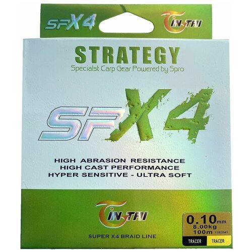 Плетенка шнур Strategy SPX4 2шт. оливковый 0.10 мм 8 кг 100 м