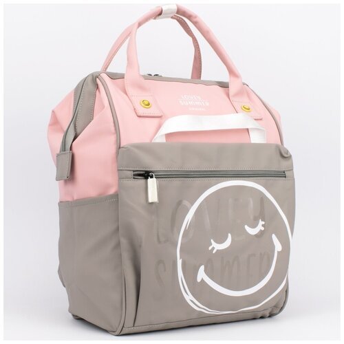 Рюкзак сумка LOVEY SUMMER, женский, городской, 40x28x19 см, розовый, светло-коричневый